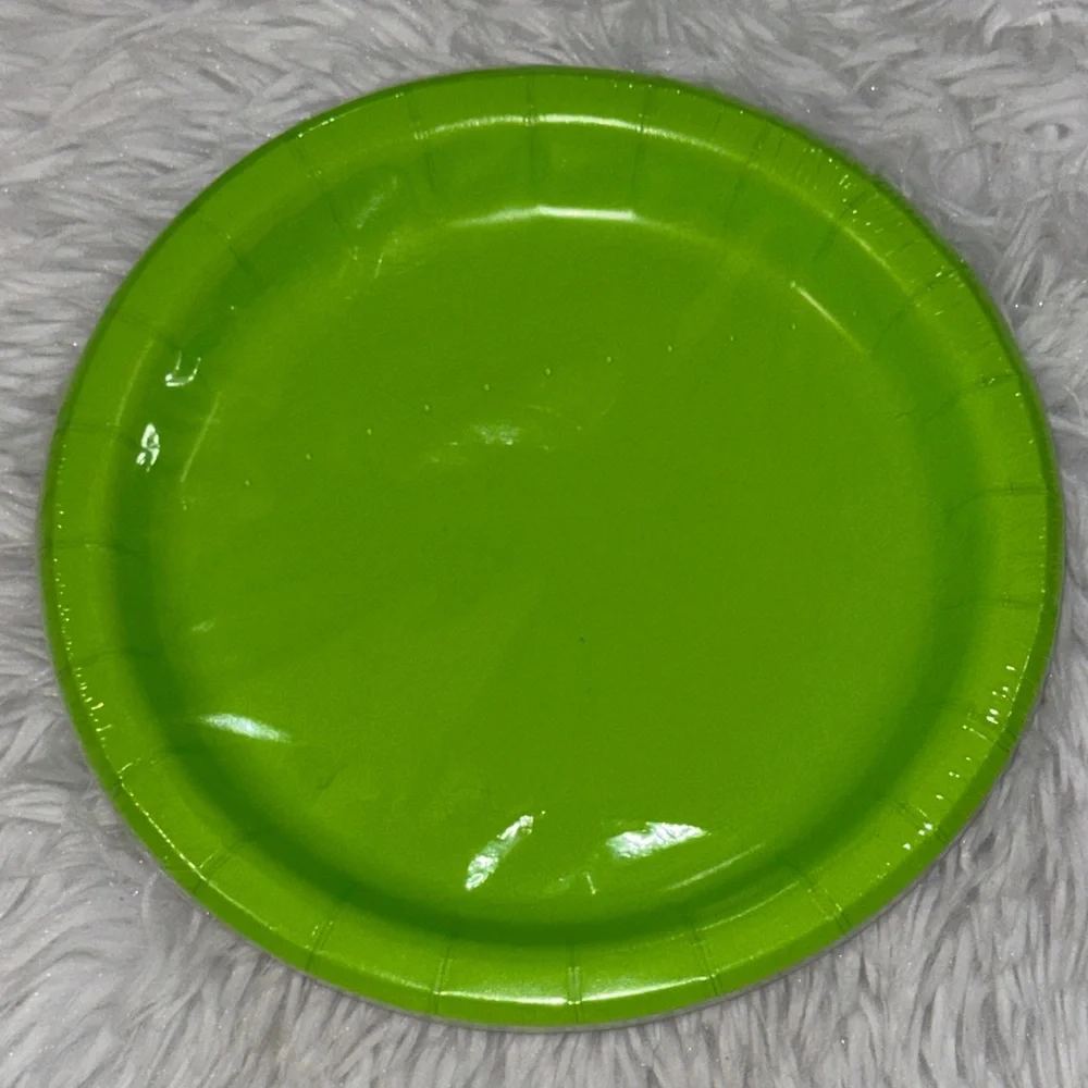 Vibrant Neon Green Party Plates Small‎ 6 3/4 in
